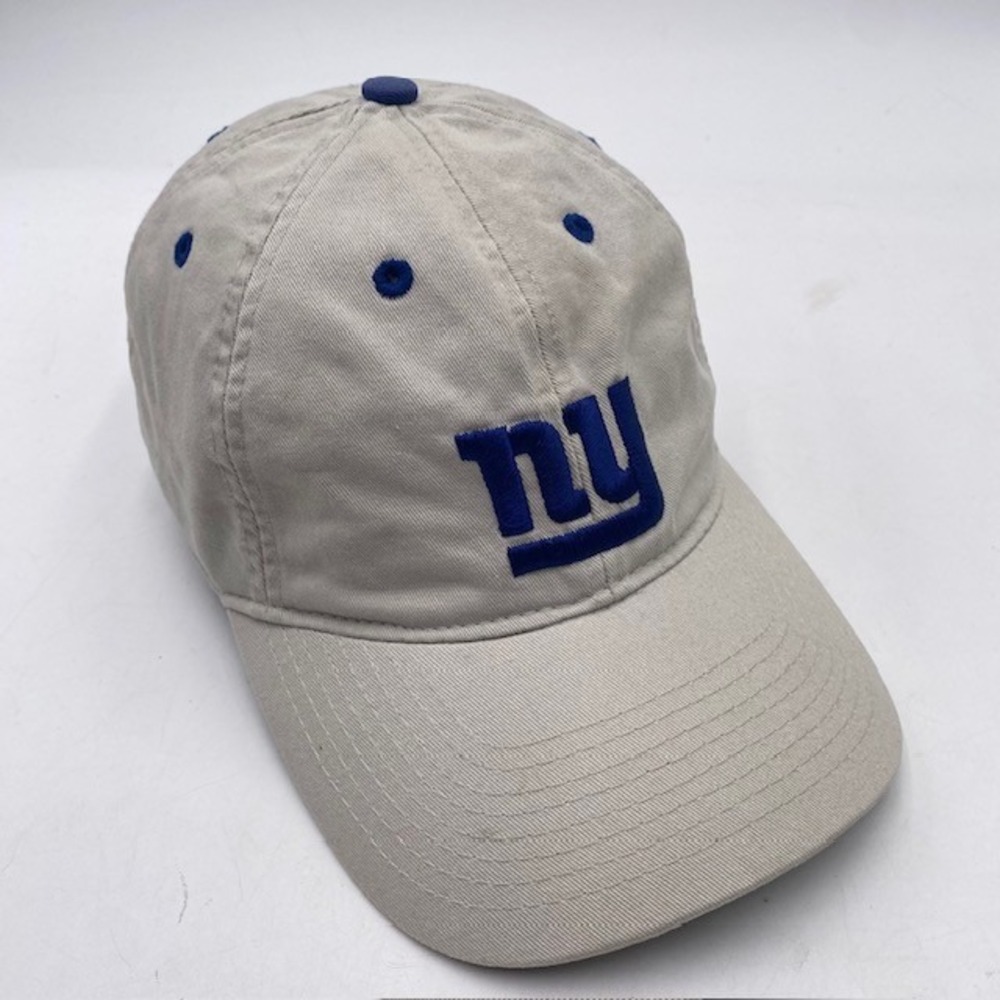 NEW YORK GIANTS NFL Dad Hat Baseball Cap Mens OSFA Tan Blue Cotton Adjustable